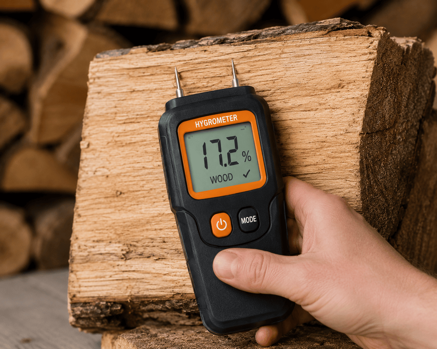Use a moisture meter to test your logs are suitable for burning