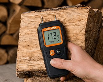 Use a moisture meter to test your logs are suitable for burning